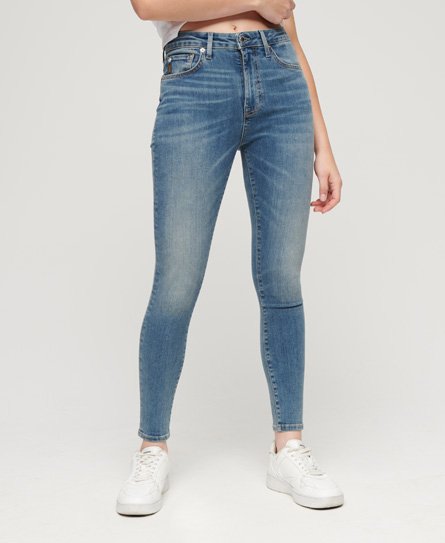 Vintage skinny jeans van biologisch katoen met middelhoge taille