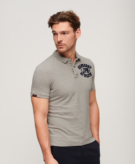 Superdry Men’s Vintage Athletic Polo Shirt Light Grey / Light Grey Marl - Size: L