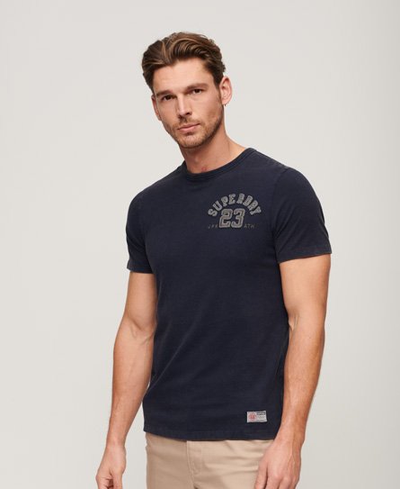 Superdry Men’s Vintage Athletic Short Sleeve T-Shirt Navy / Rich Navy - Size: Xxl