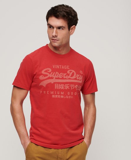 Superdry Men's Klassisches Heritage T-Shirt Rot