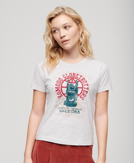 Dopasowany T-shirt Superdry x Komodo Globetrotter