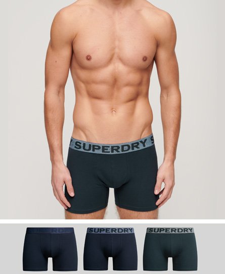Superdry Men’s Organic Cotton Boxer Triple Pack Navy / Eclipse Navy - Size: Xxl