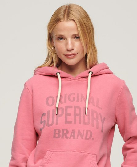 Superdry Women’s Archive Script Graphic Hoodie Pink / Sugar Pink - Size: 12