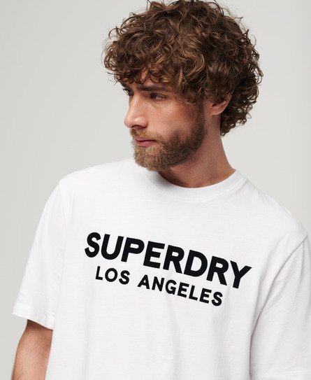 Superdry Men’s Luxury Sport Loose Fit T-Shirt White / Brilliant White - Size: L