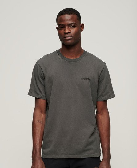 Superdry Men’s Overdyed Logo Loose T-Shirt Dark Grey / Dark Slate Grey - Size: XL