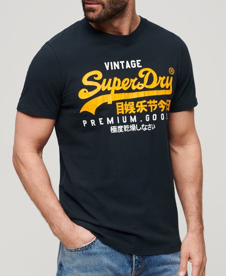 Men's Vintage Logo Duo T-Shirt in Eclipse Navy | Superdry US