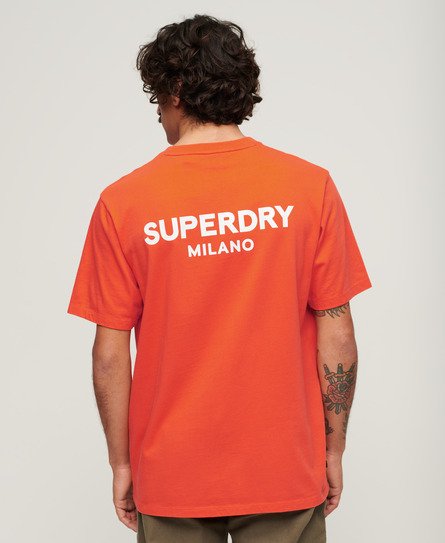 Superdry Men’s Luxury Sport Loose Fit T-Shirt Red / Cherry Tomato Red - Size: M