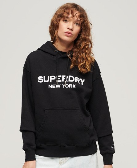 Superdry Women’s Sport Luxe Loose Hoodie Black - Size: 12
