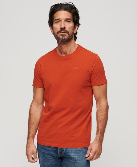 Superdry Men’s Organic Cotton Essential Small Logo T-Shirt Orange / Denim Co Rust Orange - Size: Xxl