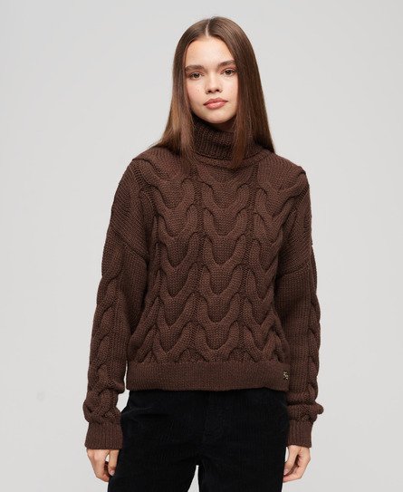 Chain Cable Knit Polo Jumper