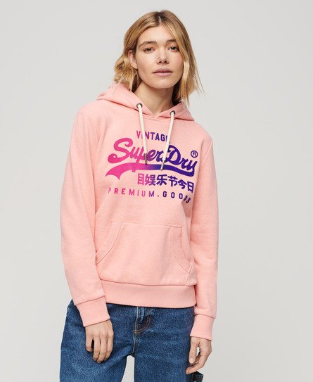 Tonal hoodie met Vintage Logo en grafische print