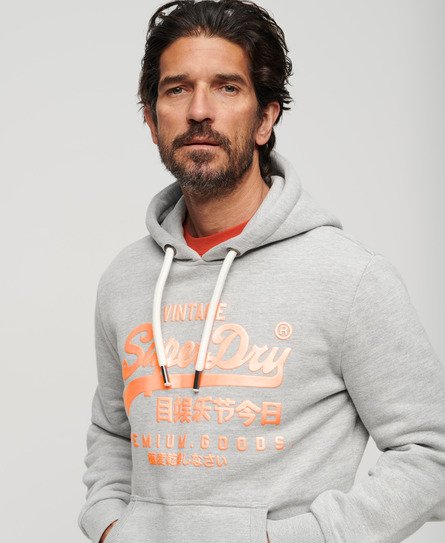 Superdry mens grey discount hoodie