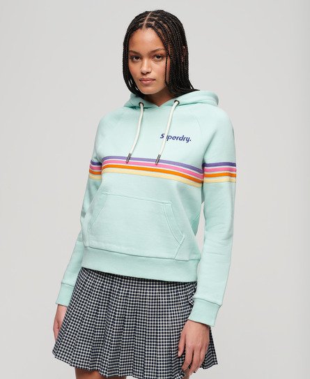 Rainbow Stripe hoodie met logo