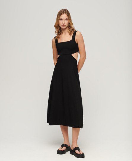 Superdry Women’s Jersey Cutout Midi Dress Black - Size: 16