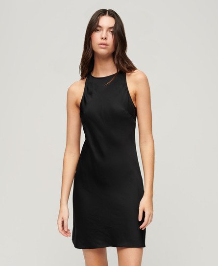 Superdry Women’s Satin Racer Mini Dress Black - Size: 16