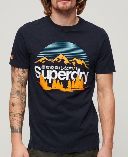 Men\'s Great Outdoors Graphic T-Shirt in Eclipse Navy | Superdry US