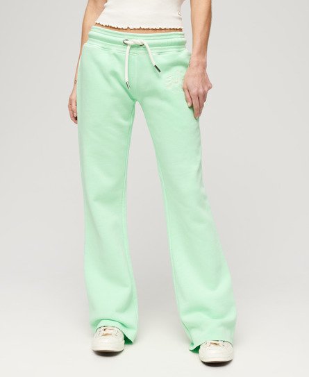 Superdry Women’s Neon Vintage Logo Low Rise Flare Joggers Green / Neo Mint Green - Size: 16