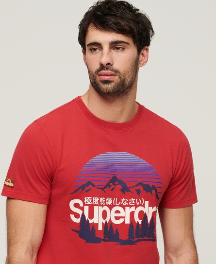 Superdry Men’s Great Outdoors Graphic T-shirt Red / Ferra Red Marl - Size: XL