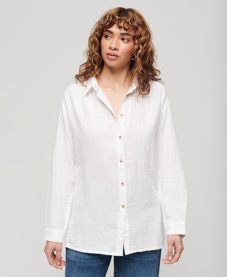 Superdry Women’s Longline Beach Shirt White - Size: 10