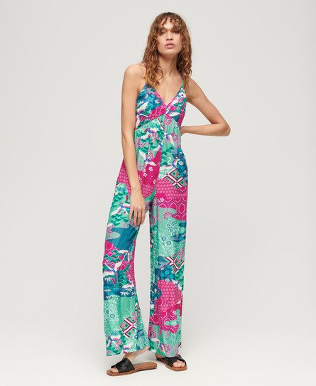 Cami-jumpsuit med tryck