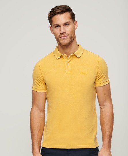 Superdry Men’s Destroyed Polo Shirt Yellow / Pigment Yellow - Size: M
