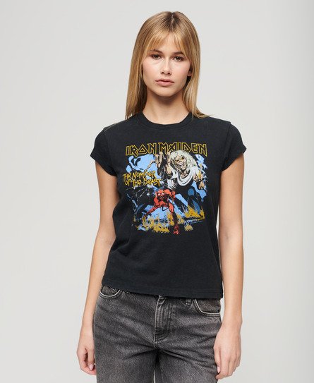 Camiseta de manga casquillo de Iron Maiden x Superdry