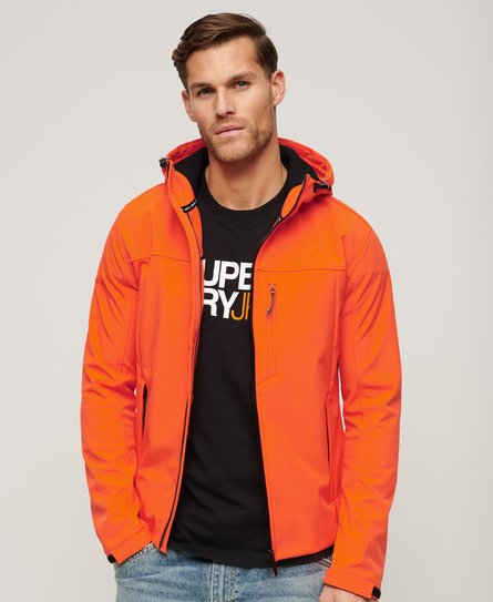 Superdry Men’s Hooded Soft Shell Trekker Jacket Orange / Flame Orange - Size: Xxxl