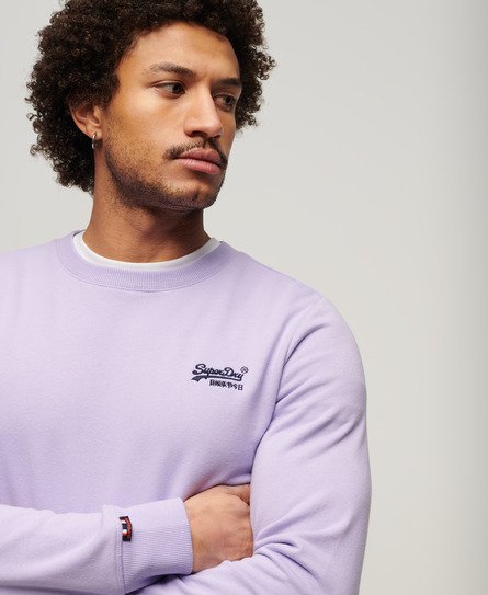 Superdry Men’s Essential Logo Crew Sweatshirt Purple / Light Lavender Purple - Size: Xxxl