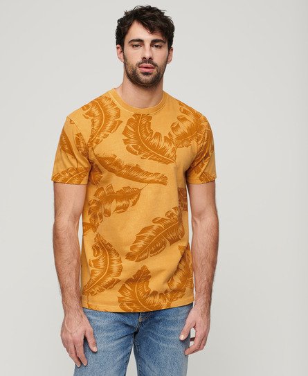 Overfarvet T-shirt med vintageprint