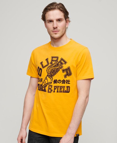Superdry Men’s Track & Field Athletic Graphic T-Shirt Gold / Utah Gold - Size: XL