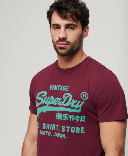 Superdry Men’s Neon Vintage Logo T-Shirt Purple / Rich Berry Purple - Size: L