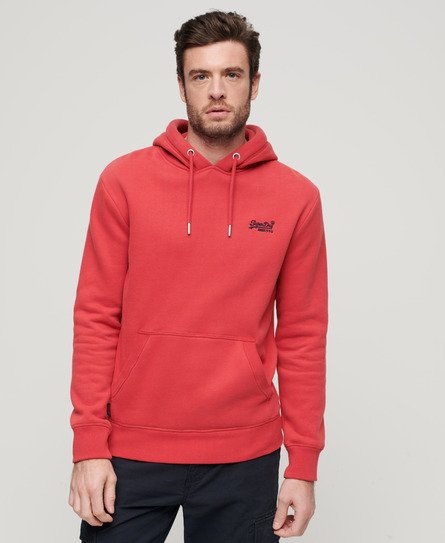 Superdry Men’s Essential Logo Hoodie Red / Cranberry Crush Red - Size: XL