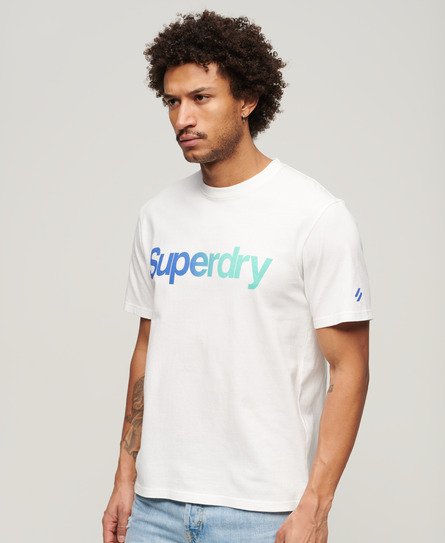 Superdry Men’s Core Logo Loose T-Shirt White / Brilliant White Fade - Size: M