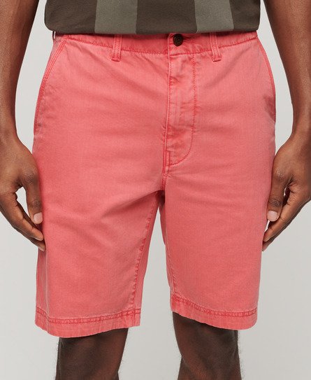 Superdry Men’s Officer Chino Shorts Cream / Coral - Size: 32