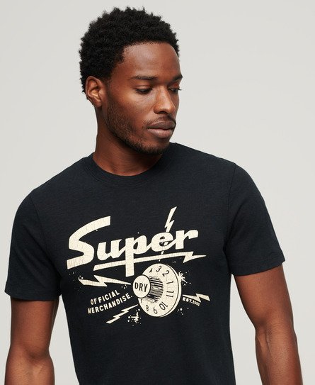 Superdry Men’s Retro Rocker Graphic T-Shirt Black / Jet Black - Size: M