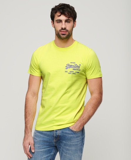 Superdry Men’s Neon Vintage Logo T-Shirt Yellow / Neon Yellow - Size: XL