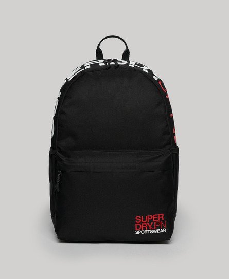 Superdry Ladies Classic Embroidered Logo Wind Yachter Montana Backpack, Black, Size: 45x30x13.5cm