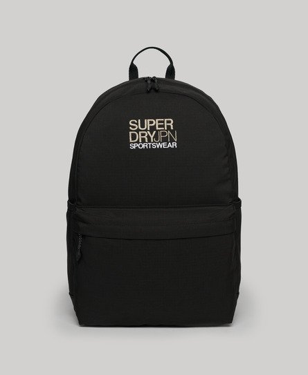 Superdry Ladies Lightweight Embroidered Logo Code Trekker Montana Backpack, Black, Size: 45x30x13.5cm