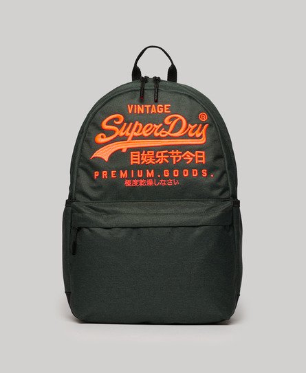 Superdry Mens Classic Embroidered Logo Heritage Montana Backpack, Green, Size: 45x30.5x15cm