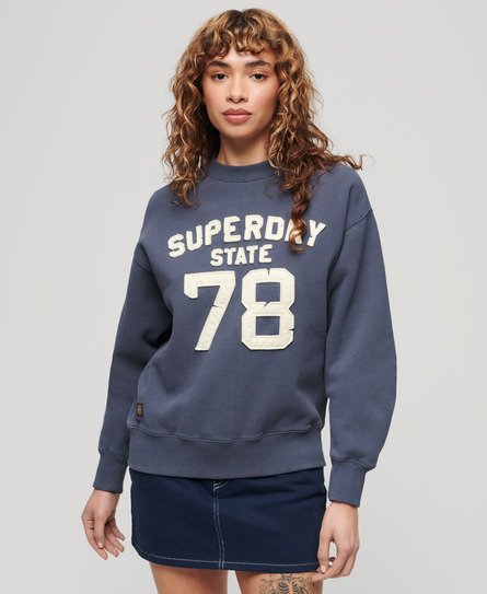 Superdry Women’s Applique Athletic Loose Sweatshirt Navy / Montauk Navy - Size: 16
