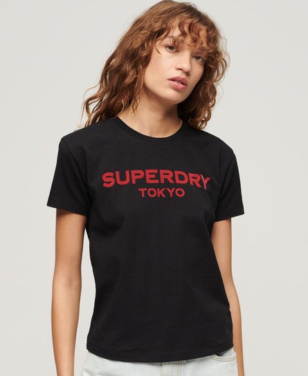 Superdry Women’s Sport Luxe Graphic T-Shirt Red / Black/red - Size: 10