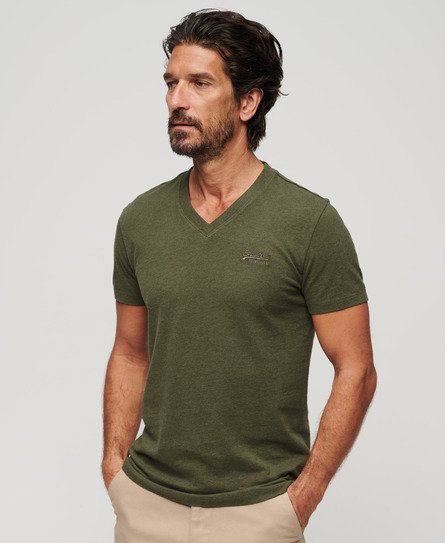 Camiseta con cuello de pico en algodón orgánico Essential