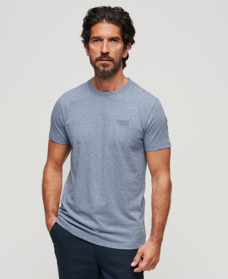 Superdry Men’s Organic Cotton Essential Logo T-Shirt Blue / Bay Blue Marl - Size: S