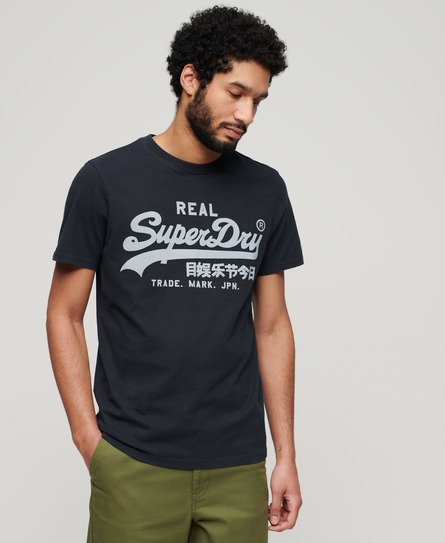 Navy in Superdry Men\'s Eclipse Vintage | Logo US T-Shirt