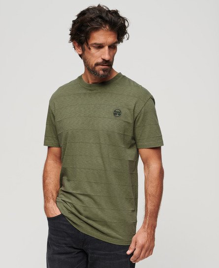 Superdry Men’s Organic Cotton Vintage Texture T-Shirt Khaki / Olive Khaki - Size: S