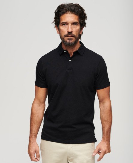 Superdry Men’s Jersey Polo Shirt Black - Size: L
