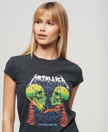 Metallica x Superdry Cap Sleeve Band T-Shirt