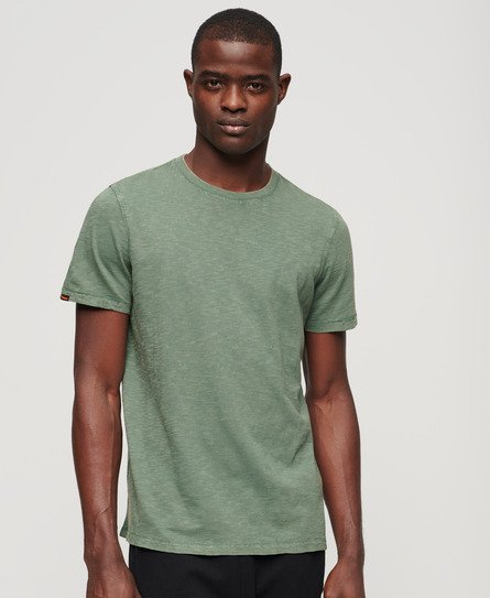 Superdry Men’s Crew Neck Slub Short Sleeved T-shirt Green / Drius Green - Size: XL