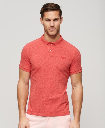 Superdry Men’s Classic Pique Polo Shirt Red / Hibiscus Red Marl - Size: M