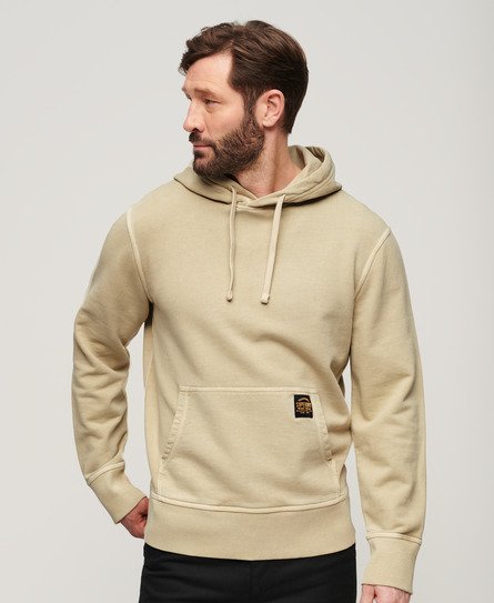 Superdry Men’s Contrast Stitch Relaxed Hoodie Beige / Washed Pelican Beige - Size: L